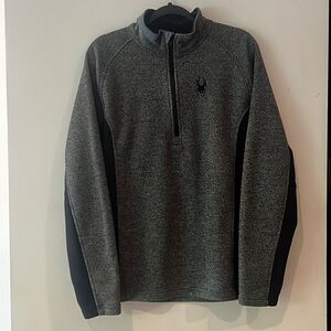 Spyder Men's Half-zip Outbound Stryke Sweater Jacket Gray Black Size Large